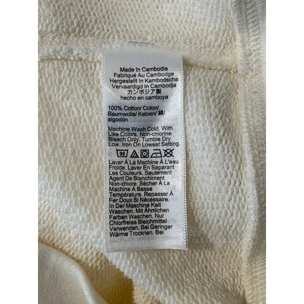 J.Crew Heritage Terry Rollneck Sweatshirt 100% Cotton Top Ivory CC944 Size S NWT